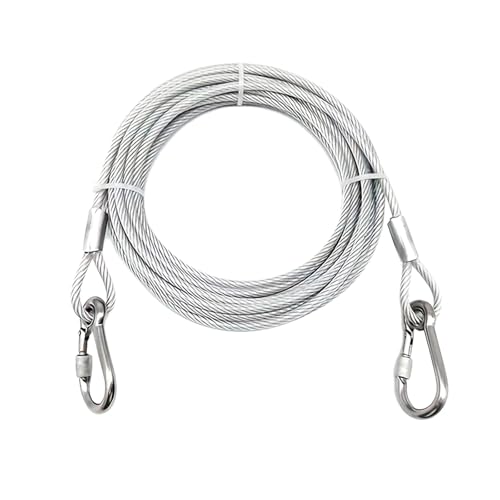 3-10M Stahldraht Seil, robuste Doppel-Kopf Hunde Leine Outdoor-Metalls chnalle Wirerope, Anti-Rost-Trainings Halsband 3-10M Stahldraht Seil, robuste Doppel-Kopf Hunde Leine Outdoor-Metalls chnalle Wirerope, Anti-Rost-Trainings Halsband von AOYEAH