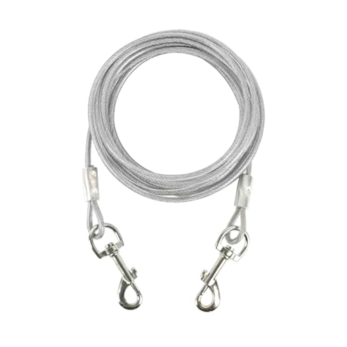 3-10M Stahldraht Seil, robuste Doppel-Kopf Hunde Leine Outdoor-Metalls chnalle Wirerope, Anti-Rost-Trainings Halsband 3-10M Stahldraht Seil, robuste Doppel-Kopf Hunde Leine Outdoor-Metalls chnalle Wirerope, Anti-Rost-Trainings Halsband von AOYEAH
