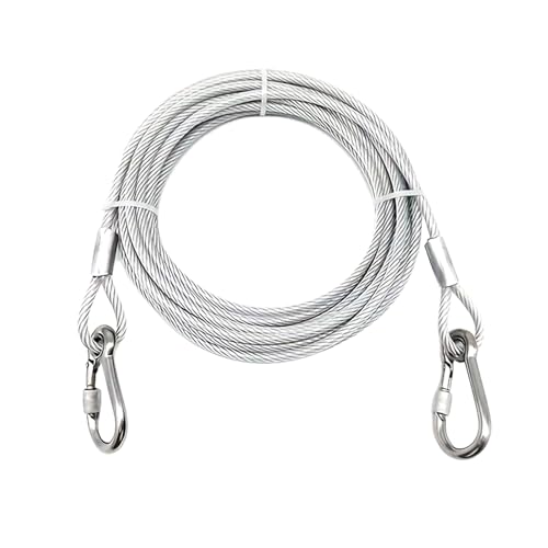 3-10M Stahldraht Seil, robuste Doppel-Kopf Hunde Leine Outdoor-Metalls chnalle Wirerope, Anti-Rost-Trainings Halsband 3-10M Stahldraht Seil, robuste Doppel-Kopf Hunde Leine Outdoor-Metalls chnalle Wirerope, Anti-Rost-Trainings Halsband von AOYEAH