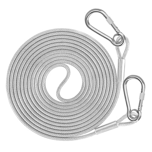 3-10M Stahldraht Seil, robuste Doppel-Kopf Hunde Leine Outdoor-Metalls chnalle Wirerope, Anti-Rost-Trainings Halsband 3-10M Stahldraht Seil, robuste Doppel-Kopf Hunde Leine Outdoor-Metalls chnalle Wirerope, Anti-Rost-Trainings Halsband von AOYEAH