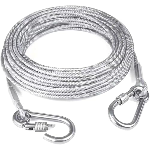3-10M Stahldraht Seil, robuste Doppel-Kopf Hunde Leine Outdoor-Metalls chnalle Wirerope, Anti-Rost-Trainings Halsband 3-10M Stahldraht Seil, robuste Doppel-Kopf Hunde Leine Outdoor-Metalls chnalle Wirerope, Anti-Rost-Trainings Halsband von AOYEAH