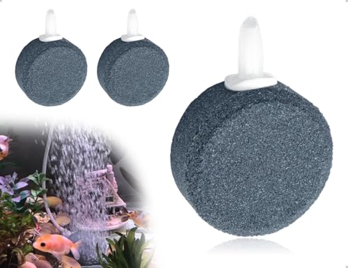 AOYEGIC 2 Stück Luftstein für Aquarium,Sprudler Sauerstoffsteinscheib für Aquarium,Luftausströmer,Blasendiffusor,verwendet für Teiche Fisch Tank(Rund,4 cm) von AOYEGIC
