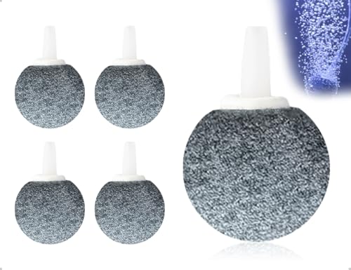 AOYEGIC 4 Stück Aquarium Luftstein,Sprudler Sauerstoffsteinscheib für Aquariumpumpe,Blasendiffusor,verwendet für Luftpumpen,Eimer,Hydropnik,Kleine Teiche(28 mm,Sphärisch) von AOYEGIC