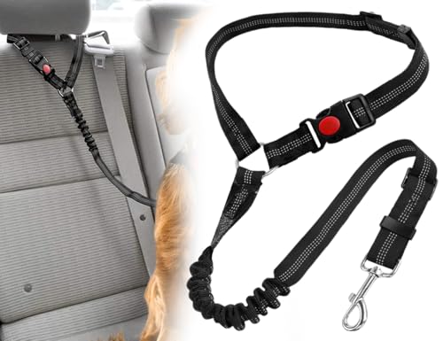 AOYEGIC Hund Anschnallgurt,Verstellbarer Auto Sitze Sicherheitsgurt,Hundegurt,Sicherheitsgeschirr,hundeanschnaller mit Schnalle und Pufferseilen,hundezubehör,für Große Mittlere Kleine Hunde(Schwarz) AOYEGIC Hund Anschnallgurt,Verstellbarer Auto Sitze Sicherheitsgurt,Hundegurt,Sicherheitsgeschirr,hundeanschnaller mit Schnalle und Pufferseilen,hundezubehör,für Große Mittlere Kleine Hunde(Schwarz) von AOYEGIC