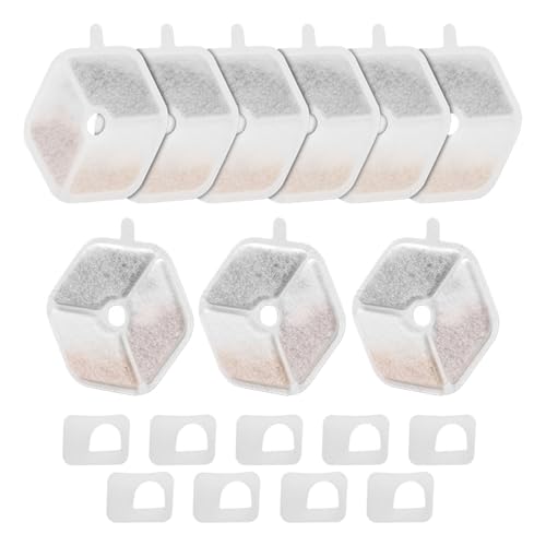 9 Packungen Hocheffiziente und 9 Packungen Schwämme Set für Katzen Trinkbrunnen Ersatzschaum von AOYUDJ