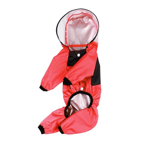 Hunde-Regenbekleidung mit 4 Beinen, Vierjahreszeiten, Haustierkleidung, Outdoor-Aktivität, Haustier-Regenmantel mit transparenter Kapuze von AOYUDJ