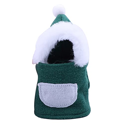 Vogel Weihnachtsmann-Kapuzenpullover für kleine Haustiere, Papageienbekleidung, Winterkleidung für Sittiche, Nymphensittiche von AOYUDJ