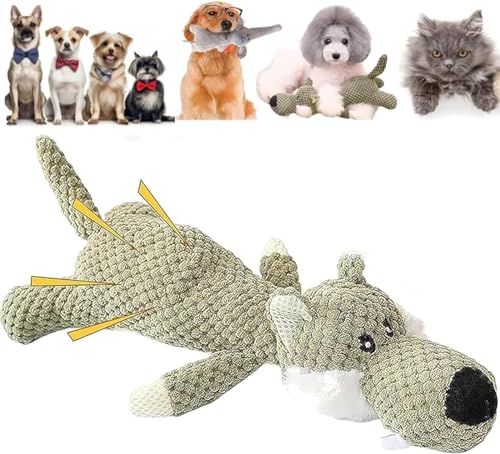 APANSHJY Hundespielzeug 2024, neu entwickelt for schwere Kauer, robuster Plüsch, unzerstörbares Hundespielzeug, unbesiegbar, robuste Tierpuppe, Trainings- und Spielspielzeug for Hunde (Color : Wolf) von APANSHJY