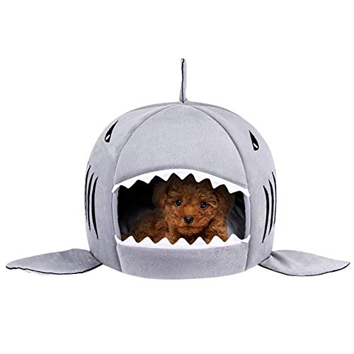 Haustierhausbett for den Innenbereich for kleine Hunde und Katzen, tragbar, faltbar, Hai, 2-in-1-Nestsofa, warmes Plüschbett for Hunde, Welpen, Katzen, Wärmer, gemütliches Bett, Hütte, Waschen, Hausti Haustierhausbett for den Innenbereich for kleine Hunde und Katzen, tragbar, faltbar, Hai, 2-in-1-Nestsofa, warmes Plüschbett for Hunde, Welpen, Katzen, Wärmer, gemütliches Bett, Hütte, Waschen, Hausti von APANSHJY