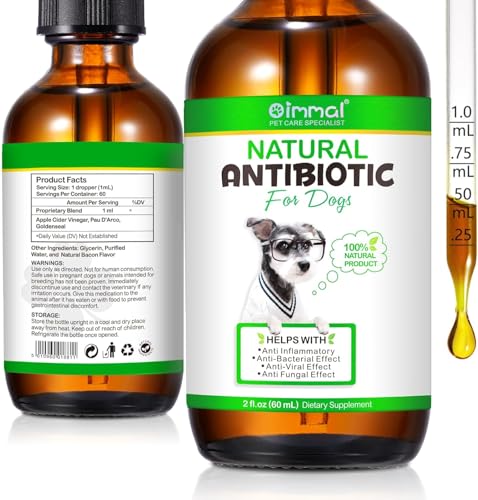 60ML Natürliche Antibiotika für Hunde, Hund Antibiotika unterstützt Juckreiz Hautentlastung - Haut & Fell Hefeinfektionsbehandlung, Hund Antibiotika für Hautinfektionen, Harnwegsinfekt von APCKFLEE
