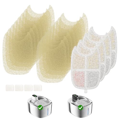 APETDOLA Cat Water Fountain Filter for 4L Stainless Steel Wireless Cat Water Fountain with Multiple Filtration, 4 Pack Filter Cat Fountain Filter with Battery and Motion Sensor (FS10PRO) von APD APETDOLA