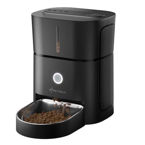APETDOLA 3L Futterautomat für Katzen & Hunde, APP-Steuerung Automatischer Futterspender kompatibel 2.4GHz und 5G WLAN, 10 Mahlzeiten am Tag, 2 Stromversorgungsmodi Smart Auto Pet Feeder (Schwarz) von APD APETDOLA