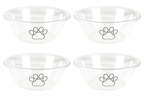 Hundenäpfe, 4 Stück, Wassernapf oder Futternapf, personalisierbar, transparent, mit Hundepfoten und Knochen, BPA-frei, wünschenswerte Futter- und Wassernäpfe für große, XL- und große Hunde (3000 ml) Hundenäpfe, 4 Stück, Wassernapf oder Futternapf, personalisierbar, transparent, mit Hundepfoten und Knochen, BPA-frei, wünschenswerte Futter- und Wassernäpfe für große, XL- und große Hunde (3000 ml) von APITOS