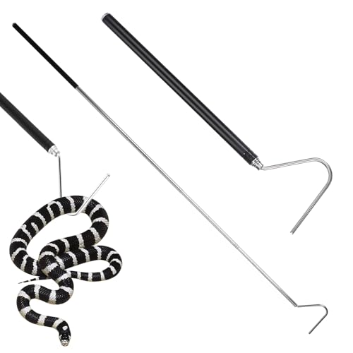 APLZGMG Schlangenhaken, 101,6 cm, Edelstahl, tragbar, einziehbar, Schlangengreifer, Stick, Reptilienhaken, Werkzeug für sicheren Umgang mit Schlangen und Eidechsen, Reptilien von APLZGMG
