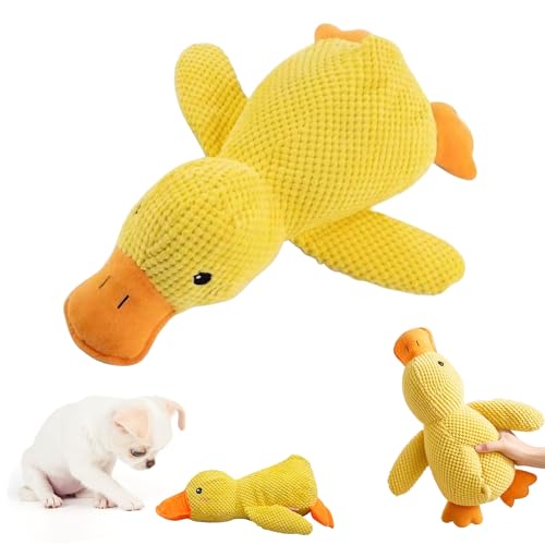 APODESS Anti Stress Ente Hund,Hundespielzeug Anti Stress Ente für Hunde Spielzeug Hund Interaktives Hundespielzeug für Kleine, Mittlere, Große Hunde (Gelb) von APODESS