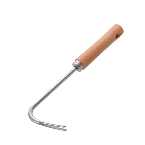 APODESS Gartenarbeit Hand Unkrautstecher,Garten-Unkrautziehwerkzeug Unkrautstecher Edelstahl Gartenwerkzeug Unkraut Entferner Gerät mit Stiel für den Garten Jäten, Lösen (Edelstahl 04) von APODESS