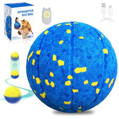 APODESS Interaktiver Hundeball, 2025 Neu Springender Aktivierungsball für Hunde Elektrisch Dog Ball Interaktives Hundespielzeug Ball mit USB für Hunde (Blau) von APODESS