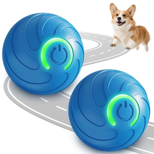 APODESS Interaktives Hundespielzeug,2025 Neu Interaktiver Hundeball Elektrisch Hundespielzeug Ball Intelligenz Ball Hund Springender Aktivierungsball mit LED für Hunde (Blau,2 Stück) von APODESS