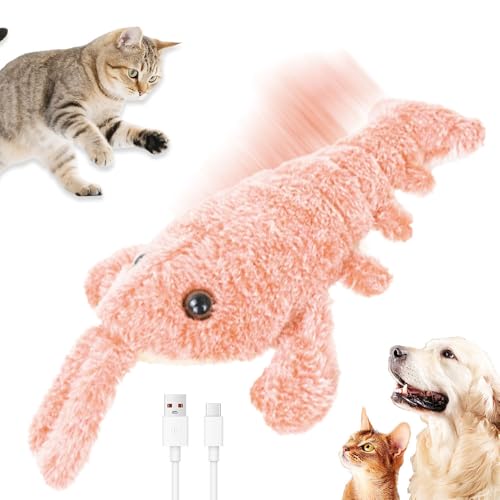 APODESS Interaktives Katzenspielzeug Elektrisch,2025 Neu Interaktiver Hummer Katzenspielzeug Selbstbeschäftigung,Interactive Cat Toy Plüsch Spielzeug für Katzen (Orange) von APODESS