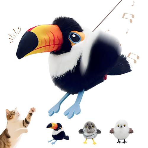 APODESS Katzenspielzeug,2025 Neu Katzenspielzeug Vogel Elektrisch Flatternder Vogel Intelligentes Katzen Spielzeug mit realistischen Bewegungen (#01) von APODESS
