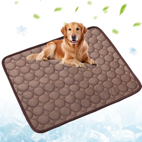 APODESS Kühlmatte für Hunde,2025 Neu Kühlmatte für Den Sommer, Kühlmatte Hund Selbstkühlende Matte Hundekühlmatte Haustier Matte Kühlpads für Katen und Hunde (Kaffee, XXL) von APODESS