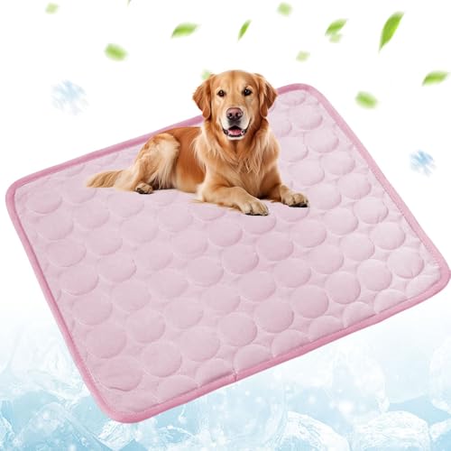 APODESS Kühlmatte für Hunde,2025 Neu Kühlmatte für Den Sommer, Kühlmatte Hund Selbstkühlende Matte Hundekühlmatte Haustier Matte Kühlpads für Katen und Hunde (Rosa, XXL) von APODESS