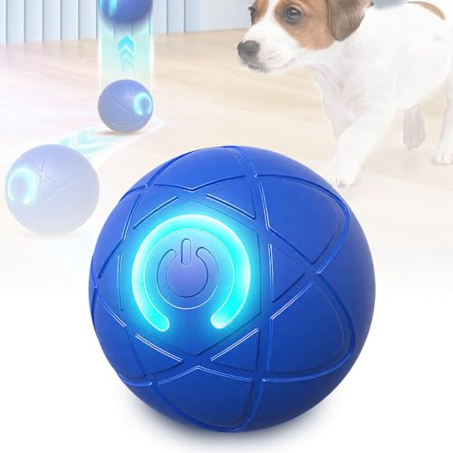 APODESS Springender Aktivierungsball für Hunde, 2025 Neu Interaktives Hundespielzeug Ball Hund Unzerstörbar Hundespielzeug Intelligenz Selbstbeschäftigung für Hunde (Blau) von APODESS