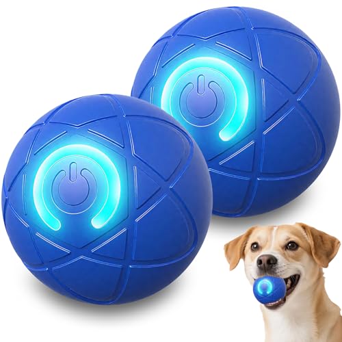 APODESS Springender Aktivierungsball für Hunde, 2025 Neu Interaktives Hundespielzeug Ball Hund Unzerstörbar Hundespielzeug Intelligenz Selbstbeschäftigung für Hunde (Blau,2 Stück) von APODESS