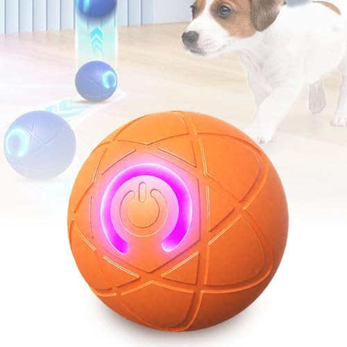 APODESS Springender Aktivierungsball für Hunde, 2025 Neu Interaktives Hundespielzeug Ball Hund Unzerstörbar Hundespielzeug Intelligenz Selbstbeschäftigung für Hunde (Orange) von APODESS