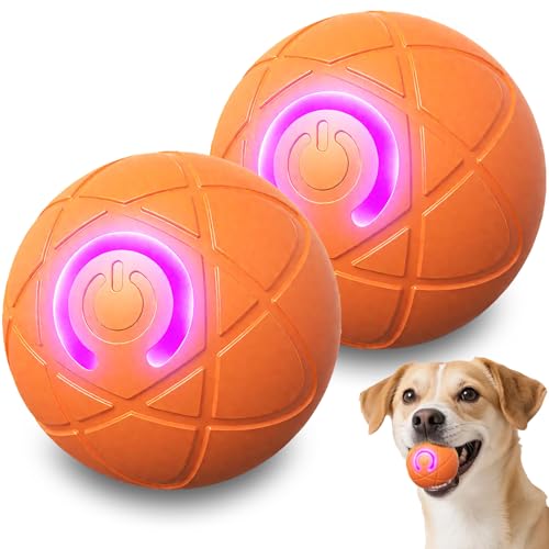 APODESS Springender Aktivierungsball für Hunde, 2025 Neu Interaktives Hundespielzeug Ball Hund Unzerstörbar Hundespielzeug Intelligenz Selbstbeschäftigung für Hunde (Orange,2 Stück) von APODESS