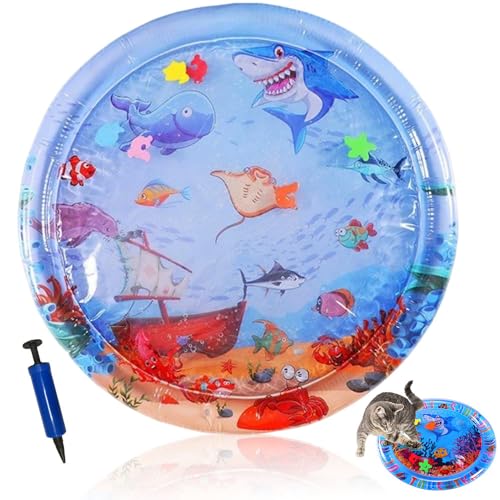 APODESS Wassermatte für Katzen,2025 Neu Sensorische Wassermatte Katze Kratzfest,Katzen Spiel und Kühl Wassermatte Interaktives Wasserspielmatte (#02, 100 * 100CM) von APODESS