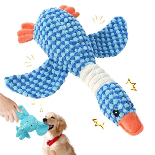 Anti Stress Ente Hund, 2025 Neu Anti Stress Spielzeug Quietschspielzeug Hund,Hundespielzeug Unzerstörbar Interaktives Hundespielzeug für Kleine, Mittlere,Große Hunde (#02 Blau) von APODESS