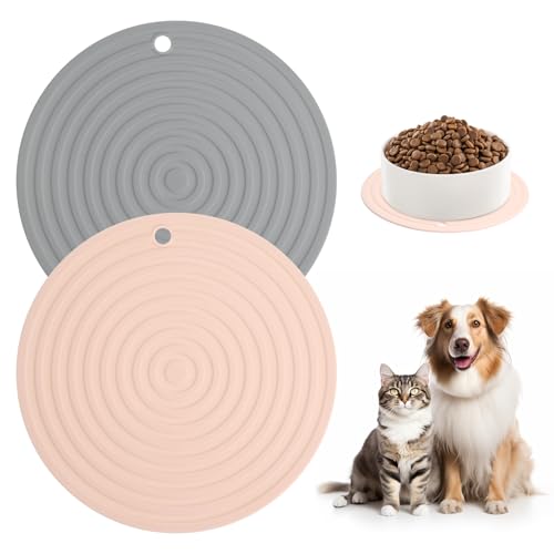 APOMOONS 2 Stück Napfunterlage Rund Silikonmatte Hundenapf Unterlage Futterunterlage Fressnapf Futtermatte Matte Katzenfutter Futternapf Hund Katzen für Mittlere und Kleine Topflappen Rosa + Grau 24cm APOMOONS 2 Stück Napfunterlage Rund Silikonmatte Hundenapf Unterlage Futterunterlage Fressnapf Futtermatte Matte Katzenfutter Futternapf Hund Katzen für Mittlere und Kleine Topflappen Rosa + Grau 24cm von APOMOONS