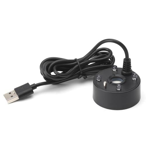 APOMOONS Aquarium Nebelmaschine, Ultraschall Nebler Vernebler USB LED Farbwechsel Nebelgerät mit Wassermangelschutz für Brunnen Teich Aquarium Einfach zu Bedienen 5 V von APOMOONS