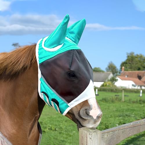 APOMOONS Fliegenmaske Pferd UV Schutz, Super-fit Pferdefliegenmaske, Hervorragender Komfort Elastizität Horse Fly Mask (M) von APOMOONS