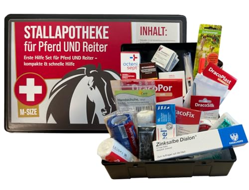 Stallapotheke für Pferd und Reiter - Stall Apotheke von Apotheken-Express 18 teiliges Set -erste Hilfe für Pferd und Reiter von APOTHEKEN-EXPRESS