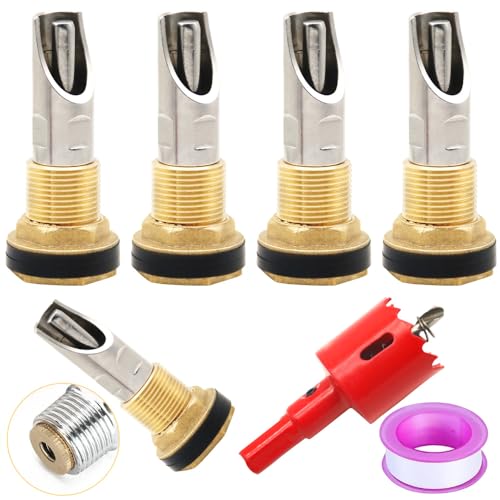 5 Sets Automatische Schweine-Nippel-Trinker-Set, Auto-Schweine-Bewässerungssystem, Edelstahl mit 5 Stück Messing-Wassertank-Anschluss, Lochöffner und Klempnerband für Schweine, Ziegen, Schweine, 5 Sets Automatische Schweine-Nippel-Trinker-Set, Auto-Schweine-Bewässerungssystem, Edelstahl mit 5 Stück Messing-Wassertank-Anschluss, Lochöffner und Klempnerband für Schweine, Ziegen, Schweine, von APlayfulBee