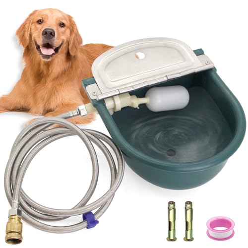 Automatische Tierbewässerung, Hundeschüssel, Tierwasserspender mit verlängertem Wasserschlauch, 200,7 cm, Schnellanschluss-Adapter und 2 Erweiterungsschrauben, mit Ablaufloch für Pferde, Rinder, Automatische Tierbewässerung, Hundeschüssel, Tierwasserspender mit verlängertem Wasserschlauch, 200,7 cm, Schnellanschluss-Adapter und 2 Erweiterungsschrauben, mit Ablaufloch für Pferde, Rinder, von APlayfulBee