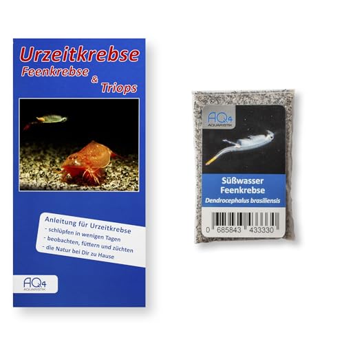 AQ4Aquaristik Brasilianische Süßwasser-Feenkrebse - Dendrocephalus brasiliensis (Zuchtansatz, Urzeitkrebs-Eier) mit Anleitung - Fairy Shrimps, 1.000 Eier von AQ4Aquaristik