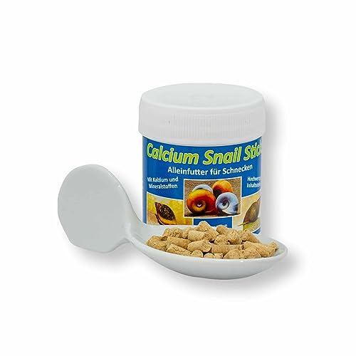 AQ4Aquaristik Calcium Snail Sticks - Futtersticks für Schnecken als Alleinfutter mit Kalzium und Vitaminen für kräftige Schneckenhäuser, 45g von AQ4Aquaristik