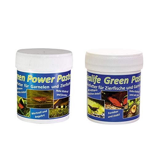AQ4Aquaristik Futterpaket: Futterpaste - Futter für Fische im Süßwasseraquarium - 2 Sorten in einem Paket: Green Power Paste und Sealife Green Paste von AQ4Aquaristik