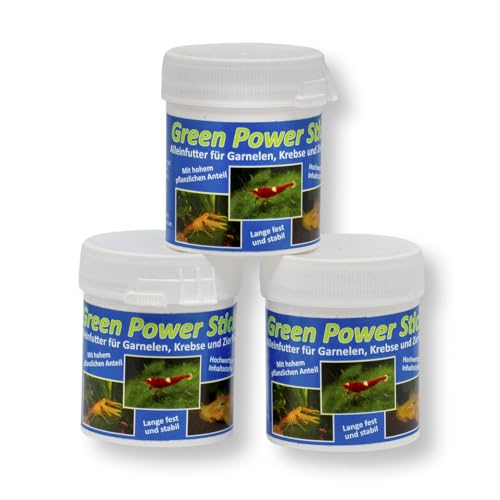 AQ4Aquaristik Futtersticks: Green Power Sticks - Futter für Garnelen, Krebse und Zierfische, 3x45g=135g von AQ4Aquaristik