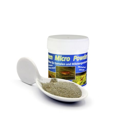 AQ4Aquaristik Staubfutter: Green Micro Powder - Futter für Garnelen, Zierfische, Urzeitkrebse und Mikroorganismen, Aufzuchtfutter, 40g von AQ4Aquaristik
