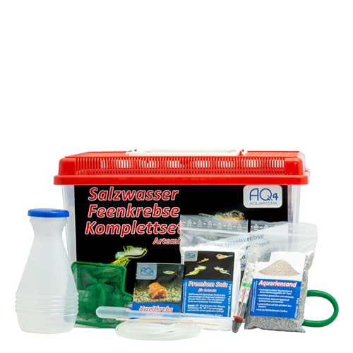 AQ4Aquaristik Premium Salzwasser Feenkrebse Artemia Komplettset 6 Liter: Zuchtansatz, Premiumsalz, Futter, Anleitung- Urzeitkrebse, Artemia parthenogenetica von AQ4Aquaristik