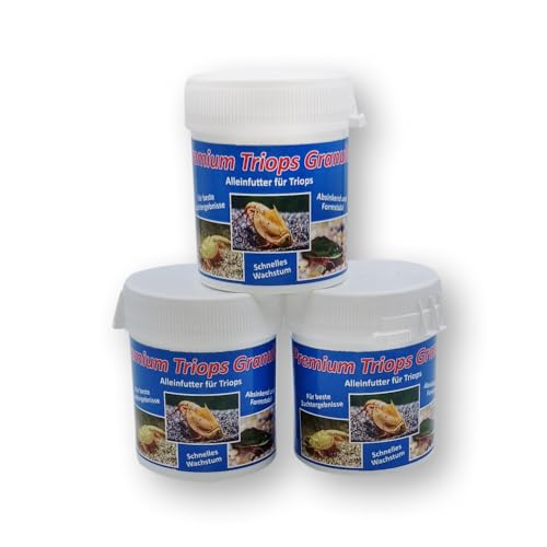 AQ4Aquaristik Premium Triops Granulat - Alleinfutter für Triops, hochwertiges Futter für Haltung und Zucht der Urzeitkrebse - Triops Futter und Hauptfutter, 3x40g von AQ4Aquaristik