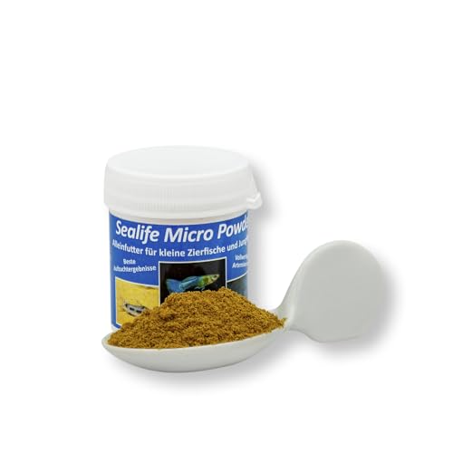AQ4Aquaristik Sealife Micro Powder, hochwertiges Aufzuchtfutter für Zierfische, Staubfutter für Fischbrut, Jungfischfutter, 40g von AQ4Aquaristik