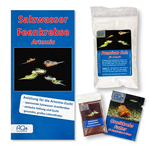 Artemia-Zucht Set (mittel) für Aquarianer - mehr als 1.000.000 Eier/ca. 2ml - mit Salz, Futter und Anleitung, Artemia franciscana von AQ4Aquaristik