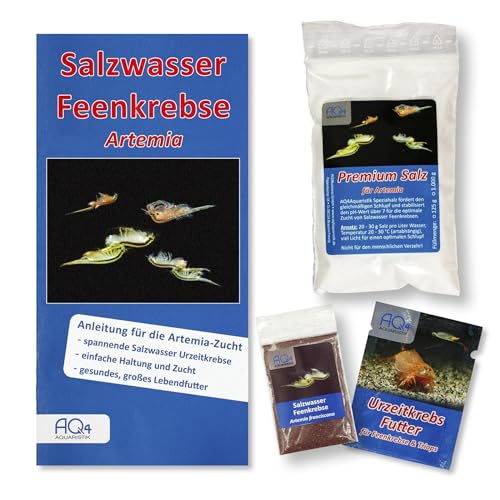 Artemia-Zucht Set (mittel) für Aquarianer - mehr als 1.000.000 Eier/ca. 2ml - mit Salz, Futter und Anleitung, Artemia franciscana von AQ4Aquaristik