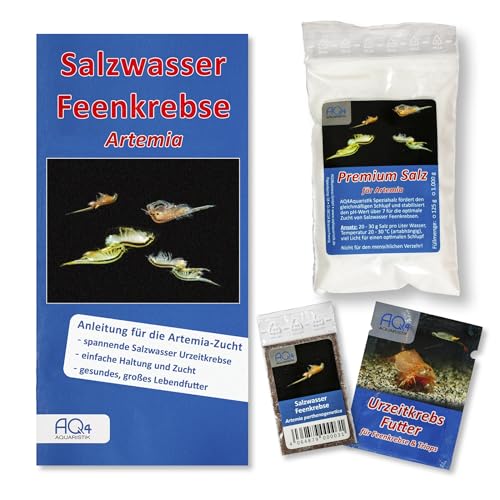 Artemia-Zucht Set (mittel) für Aquarianer - mehr als 1.000.000 Eier/ca. 2ml - mit Salz, Futter und Anleitung, Artemia parthenogenetica von AQ4Aquaristik