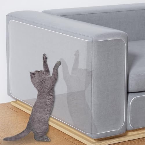 12 Stück Katze Kratzschutz, Kratzschutz Sofa Katze, Ransparente Anti Kratz Folie für Katzen, Kratzfolie Katzen Selbstklebend, für Katze Bäume Wand Möbel und Couch Schutz (30 * 40 cm) von AQCQDQ